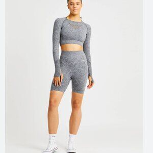 Aybl Motion Seamless Cycling Biker Shorts Workout Grey Marl